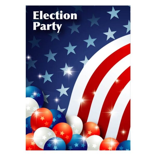 Election party with balloons and united states flag theme