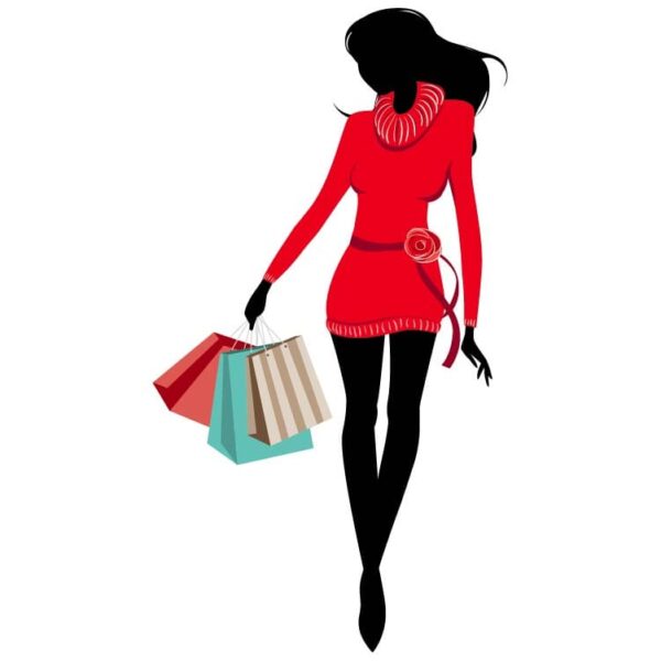 Fashion girl or woman with shopping bags