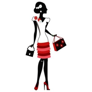 Fashion girl with handbags