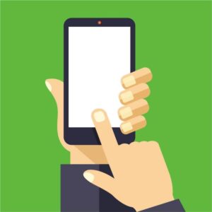 Finger clicks on cell phone display with touch