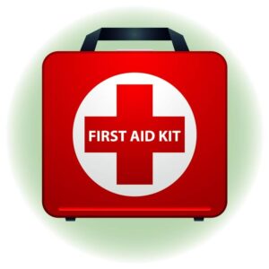 First aid kit box icon with concept medical traeatment