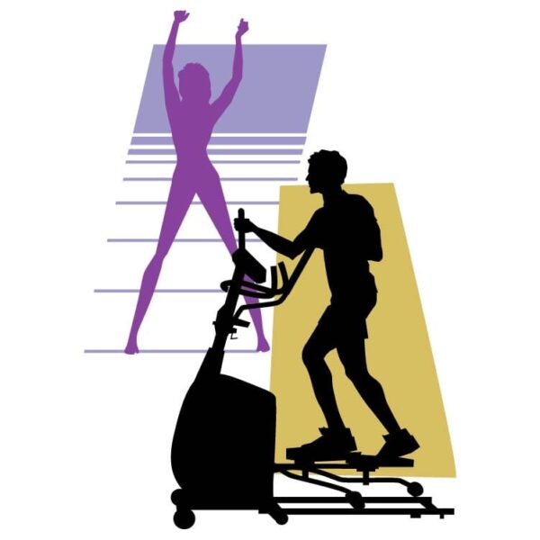 Fitness gymnastic sport male and female silhouette