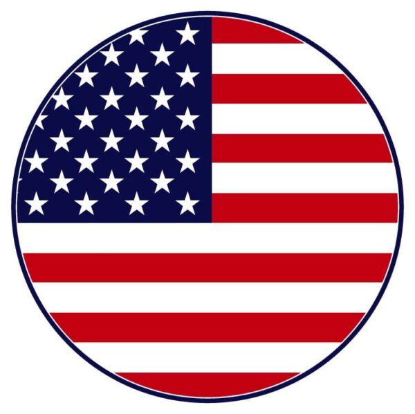 Flag of USA round icon badge or button