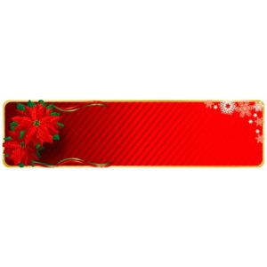 Flowers horizontal banner on red background