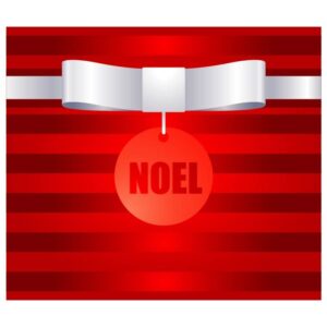 French christmas noel gift with ribbon bow