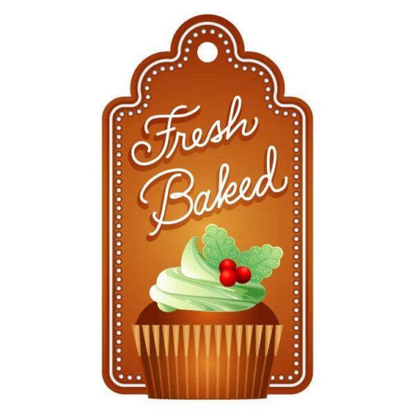 Fresh baked tag with cake