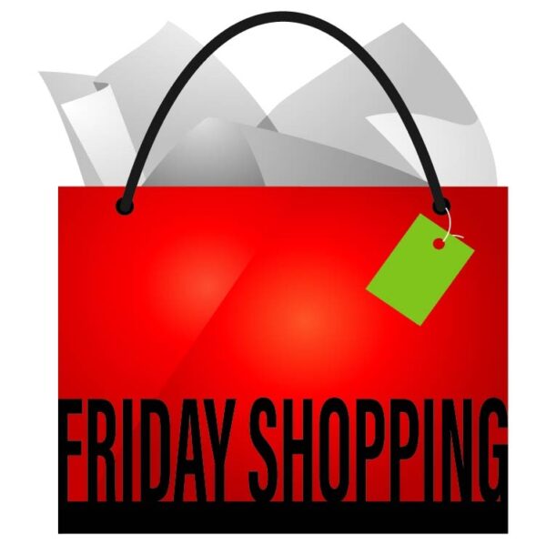 Friday Shopping Specials with shopping bags
