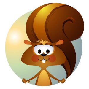 Funny squirrel cartoon illustration