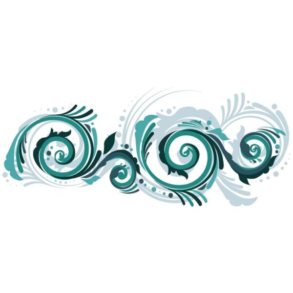 Green swirl illustration of water wave