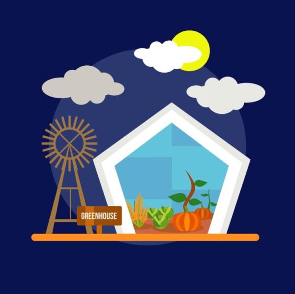 Greenhouse or Support for environmental cleanliness delivery icon