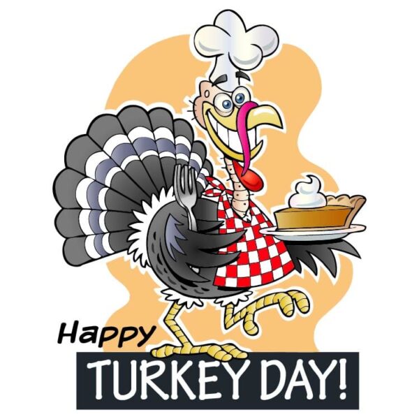 Happy Turkey day with turkey chef theme