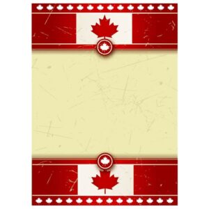 Happy canada day canadian flag and maple leaves with copy space