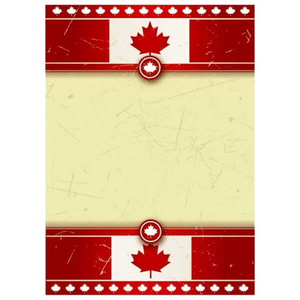 Happy canada day canadian flag and maple leaves with copy space