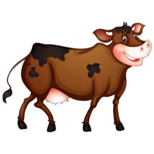 Happy cute cow cartoon