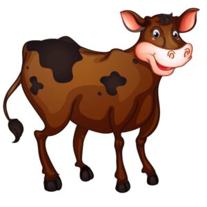 Happy cute cow smiling face cartoon