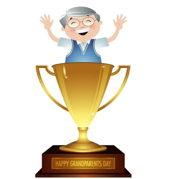 Happy grandparents day with cup shield