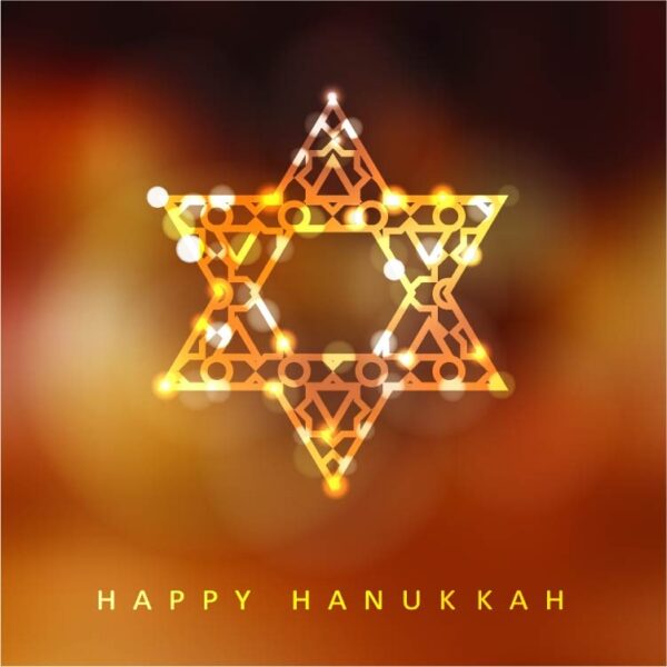 Happy hanukkah or Happy chanukah with copy space