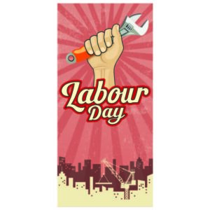 Happy international labor day with labor hand and accessories