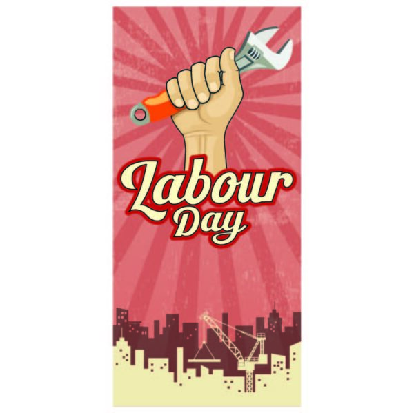 Happy international labor day with labor hand and accessories