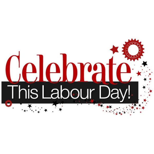 Happy international labor day with slogan celebrate this labor day
