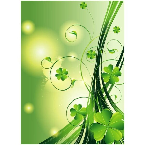 Happy saint patricks day background with green clover leaf