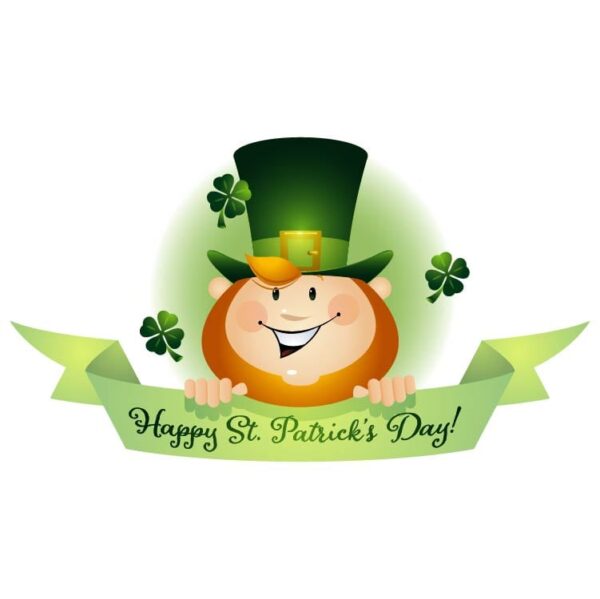 Happy saint patricks day with funny leprechaun