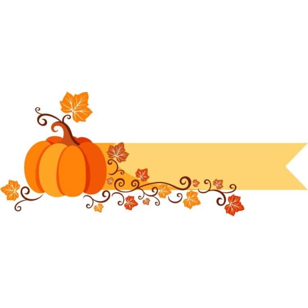Happy thanksgiving day banner with pumpkin and copy space strip
