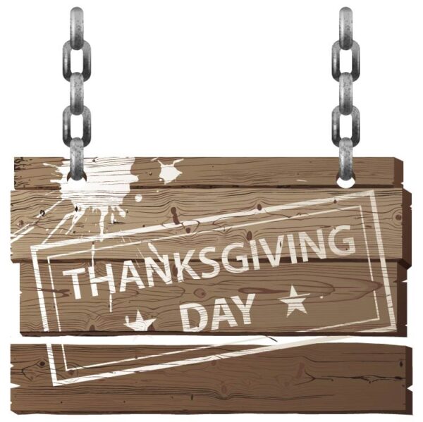 Happy thanksgiving day on wooden signboard