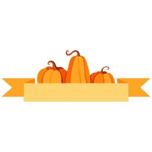 Happy thanksgiving day pumpkin icon with copy space sticker