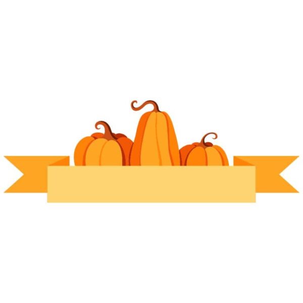 Happy thanksgiving day pumpkin icon with copy space sticker