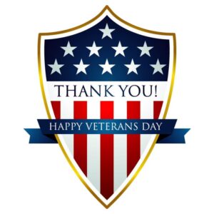 Happy veterans day thank you shield