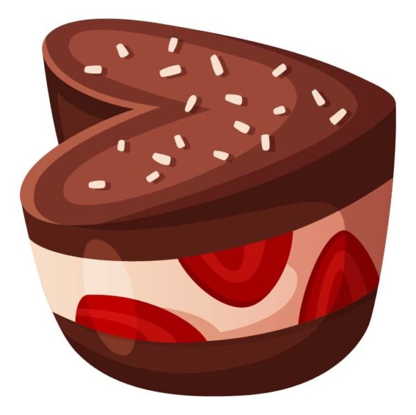 Heart shape sweet chocolate cake