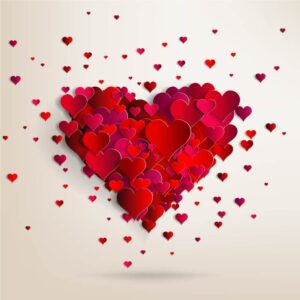 Hearts on abstract love background Be my valentine Love romantic messages with hearts