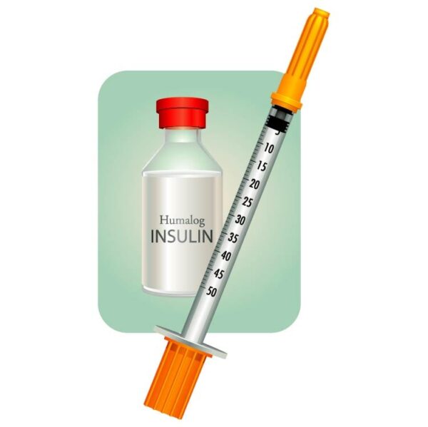 Insulin bottle and Syringe with World Diabetes Day and Diabetes concept