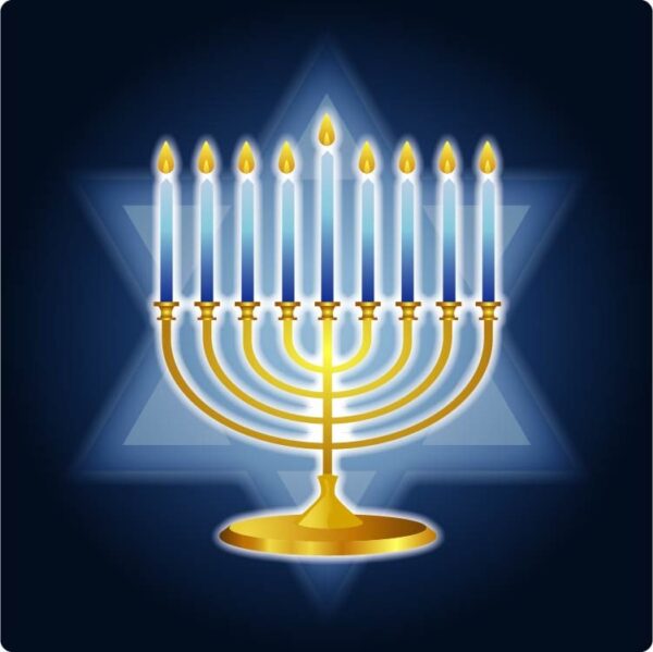 Jewish holiday happy hanukkah nine candles traditional happy chanukah