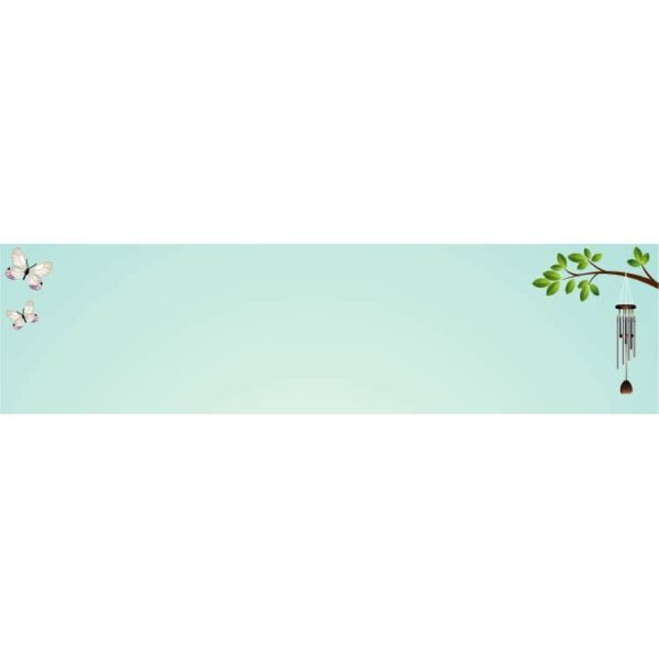 Kissbaby wind chimes hanging on tree with butterfly banner