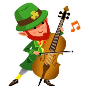 Leprechaun playing violin saint patricks day