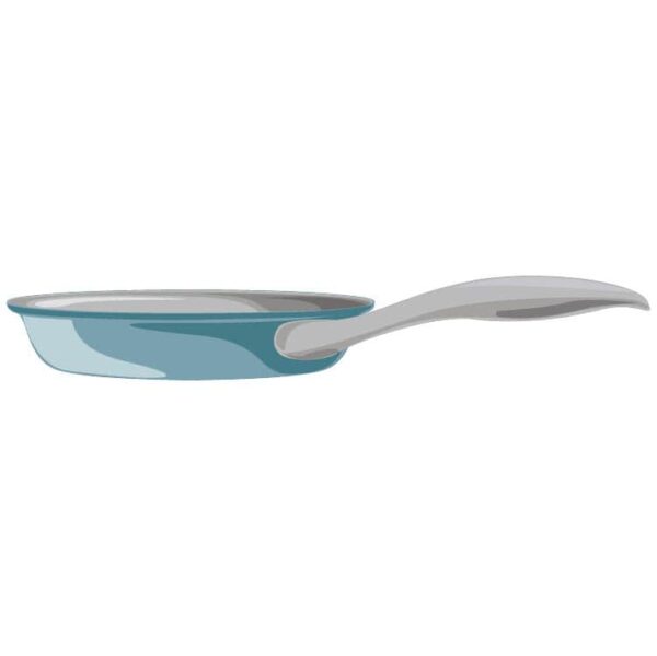 Light blue color frying pan kitchen tools and utensils