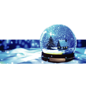 Loopable merry christmas gift snow globe snowflake tree and house light