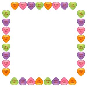 Love heart slogans frame for happy valentine day