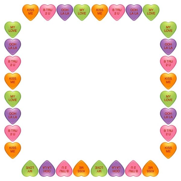 Love heart slogans frame for happy valentine day