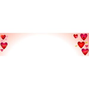 Love heart valentines day banner with arrow pun in heart