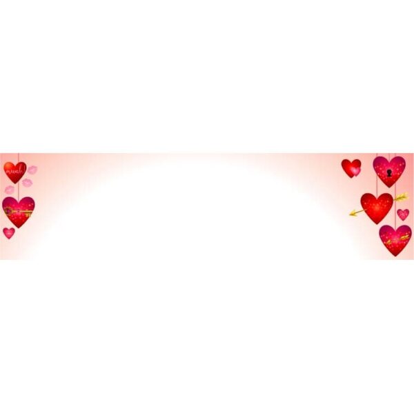 Love heart valentines day banner with arrow pun in heart