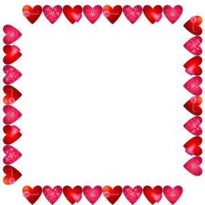 Love heart valentines frame with different different type of hearts