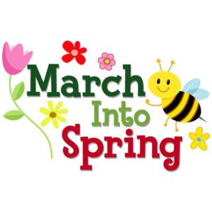 March into spring with butterfly and flowers