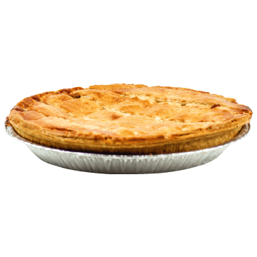 Meat pie in aluminium foil pie dish or Easter grain pie