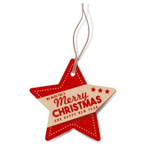 Merry christmas and happy new year star tag