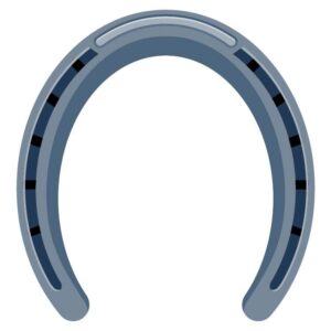 Metal horse shoe or Lucky horseshoe in blue color