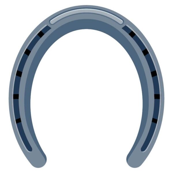 Metal horse shoe or Lucky horseshoe in blue color