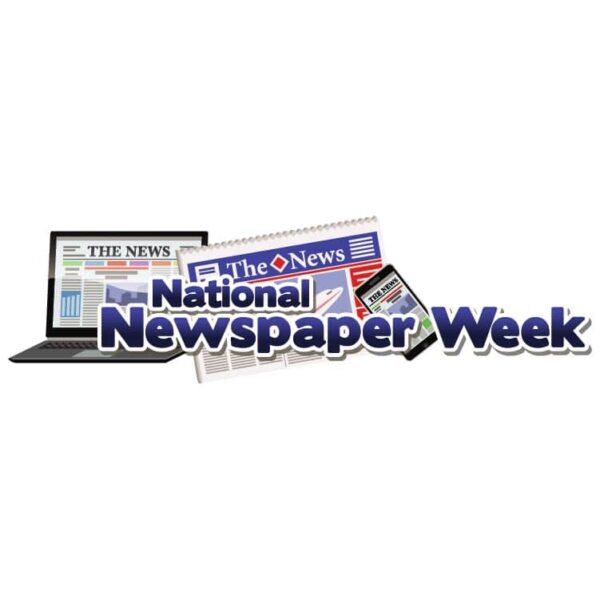 National newspaper week with laptop news and paper news